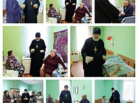 Отец Константин поздравил с Пасхой проживающих в доме-интернате